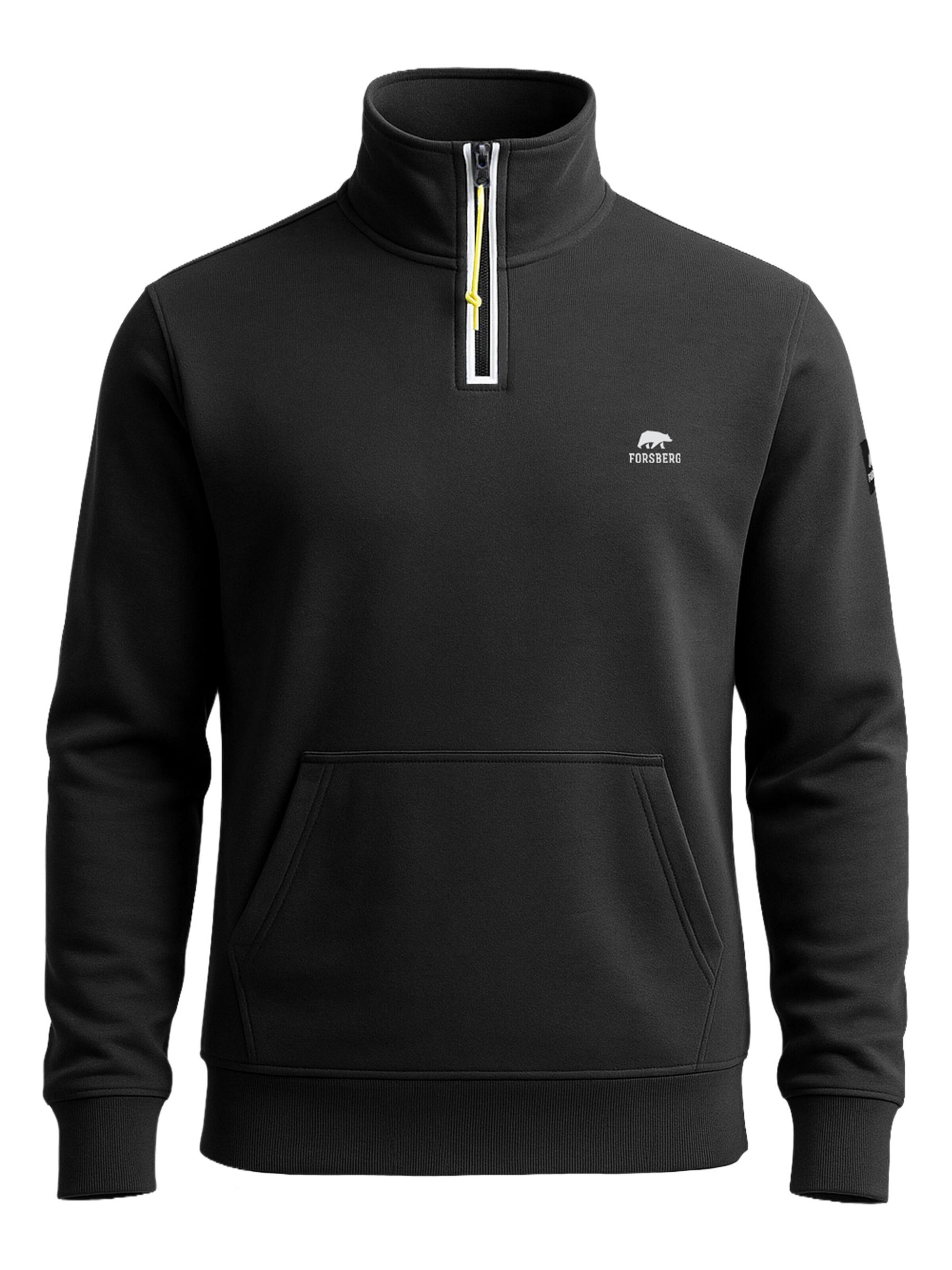 FORSBERG Sweatshirt 'Half Zip Sweatshirt' in Black: front