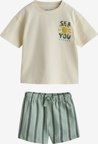 Next Set: T-Shirt und Shorts in Beige: Vorderseite