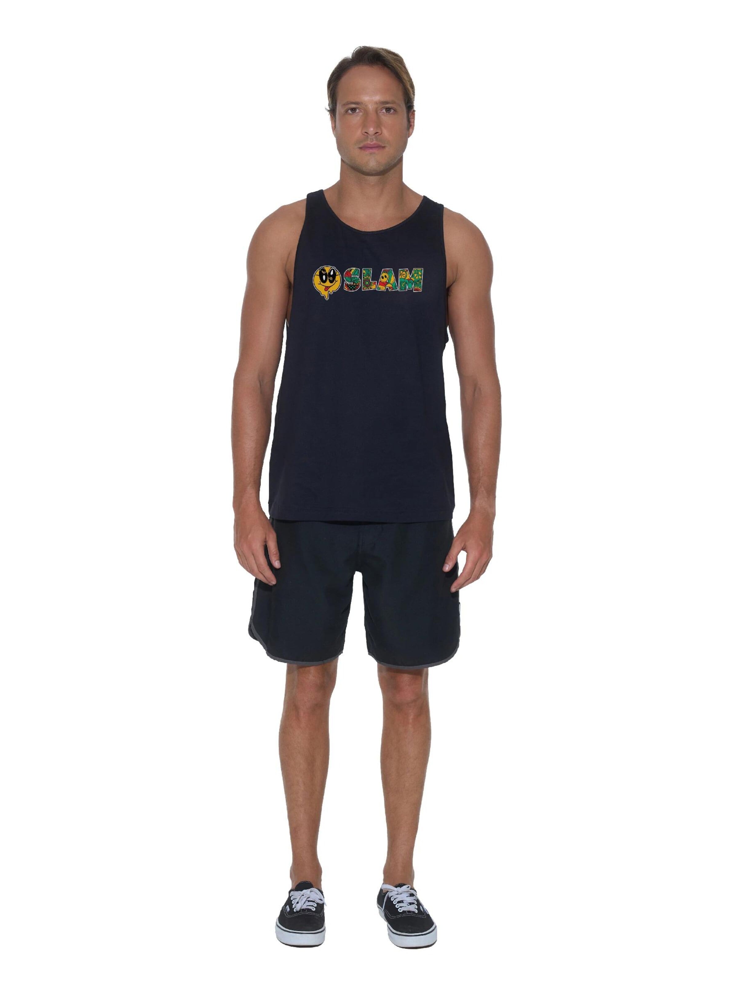 69Slam - Camiseta 'CAMISETA LOOSE FIT ROMAN SLAMOJI' en negro: frente