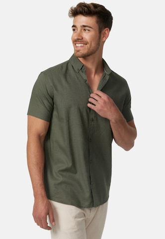 INDICODE JEANS Regular fit Button Up Shirt ' Bravida ' in Green: front