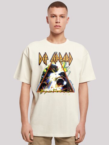 T-Shirt 'Def Leppard Hysteria' F4NT4STIC en beige : devant