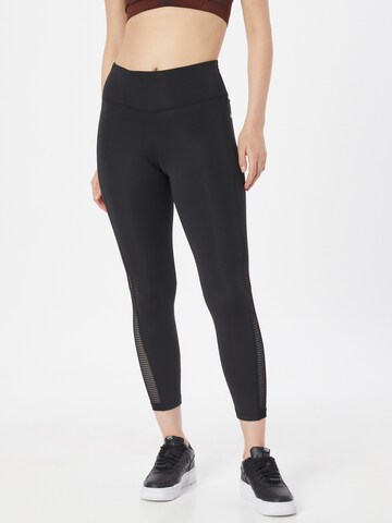 NIKE Skinny Sportbroek in Zwart: voorkant