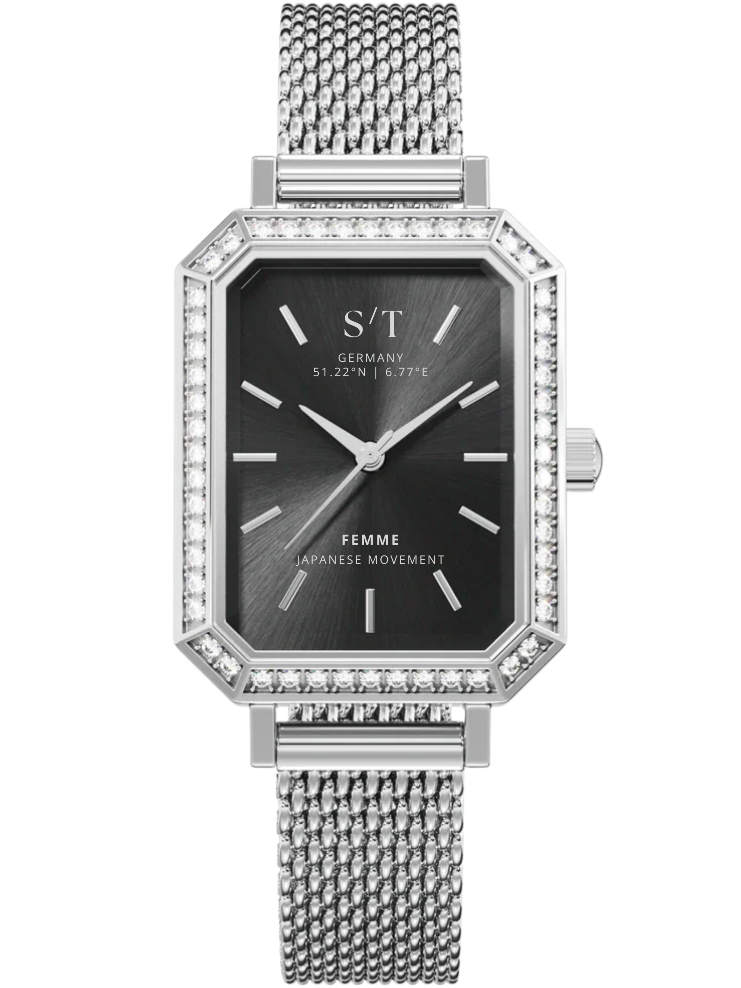 S&T Design Analog Watch 'S/T FEMME' in Grey: front