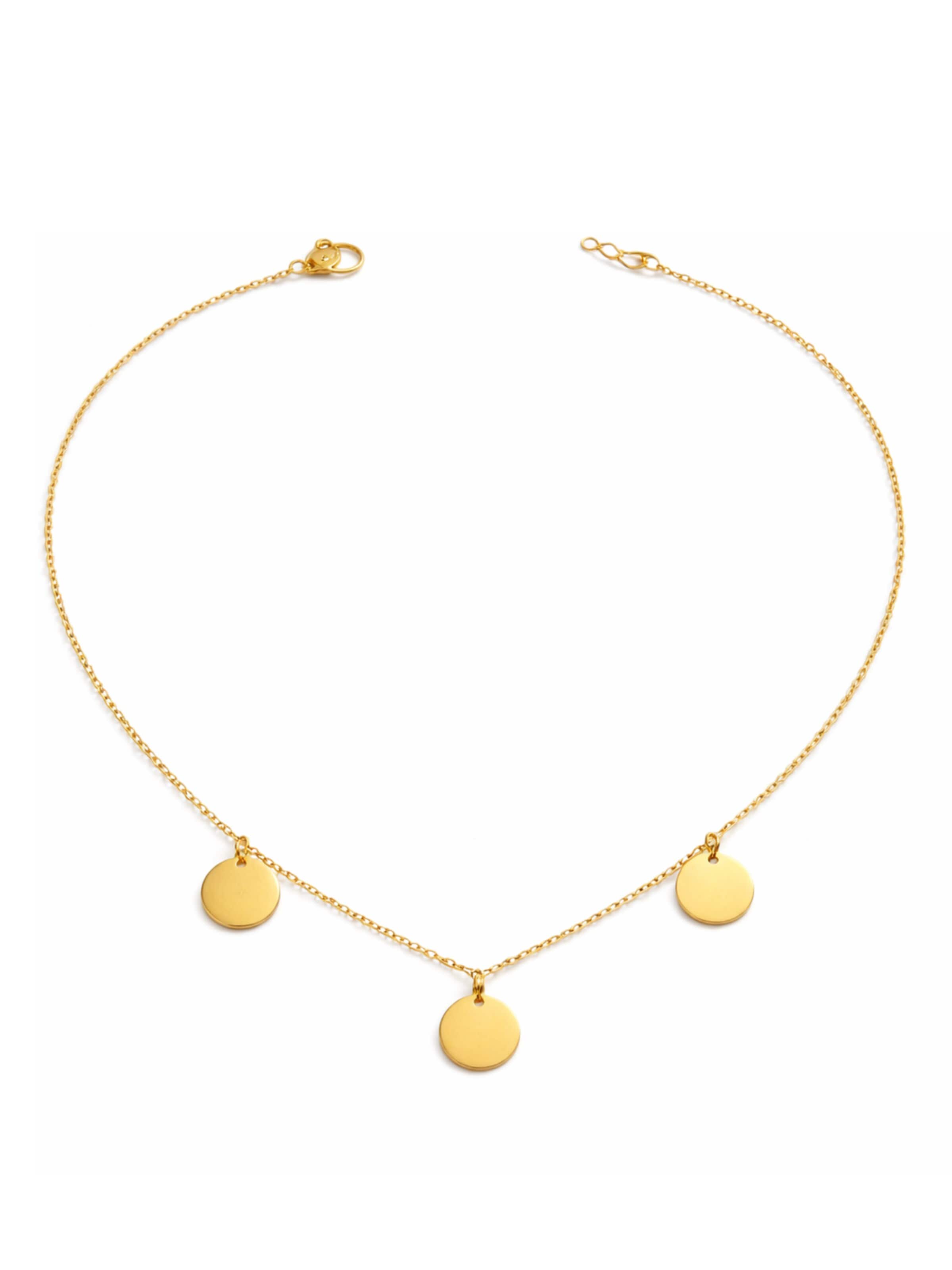 Pure Schmuck Kette 'Trio Coin Halskette'‌‌‌‌‌‌‌‌‌ in Gold: Vorderseite