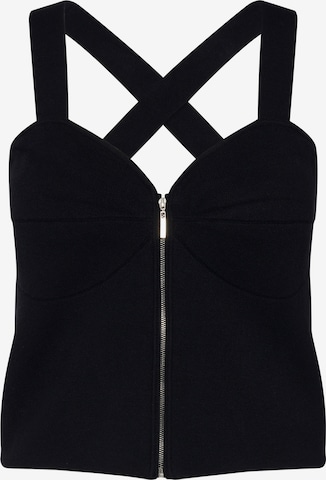 Ulla Popken Knitted Vest in Black: front