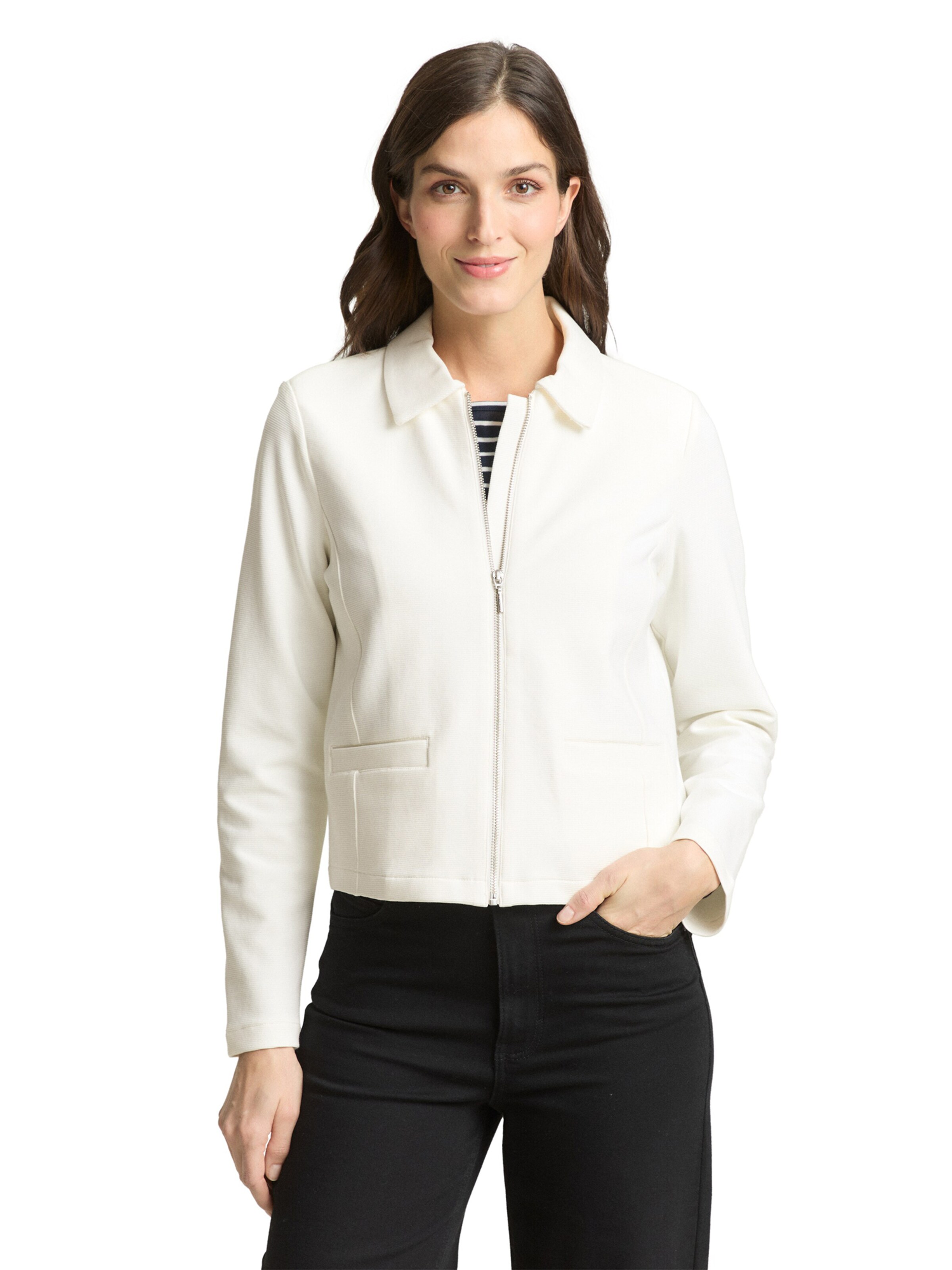 TOM TAILOR Between-season jacket in White: front
