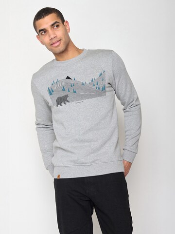 GREENBOMB Sweatshirt 'Animal Bearland' in Grey: front