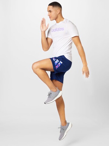 ADIDAS SPORTSWEAR Sportshirt 'Essentials Linear Embroidered Logo' in Weiß
