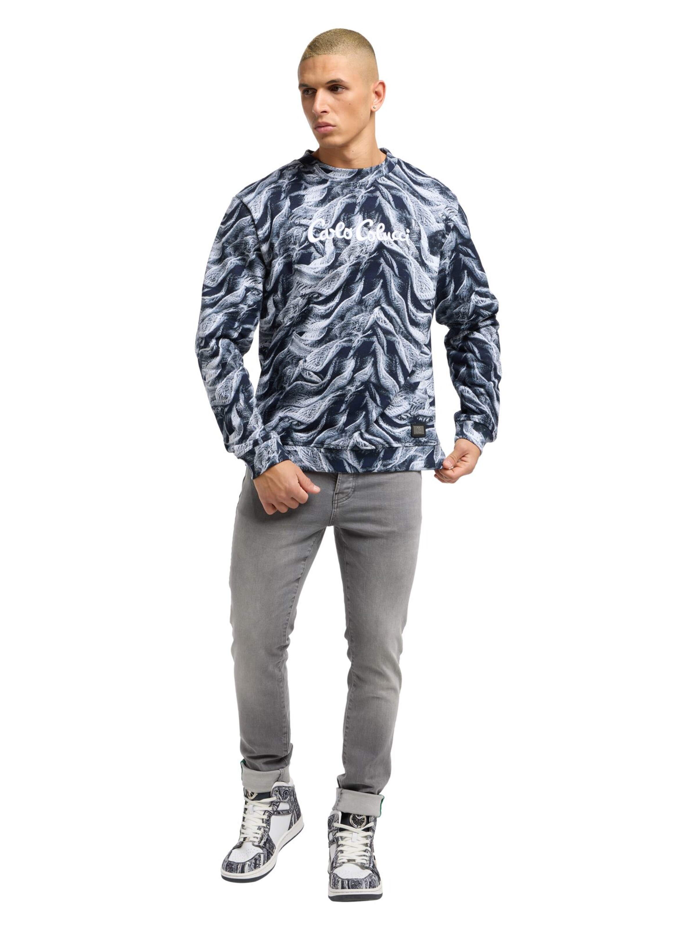 Carlo Colucci Sweatshirt ' Dotti ' in Grey