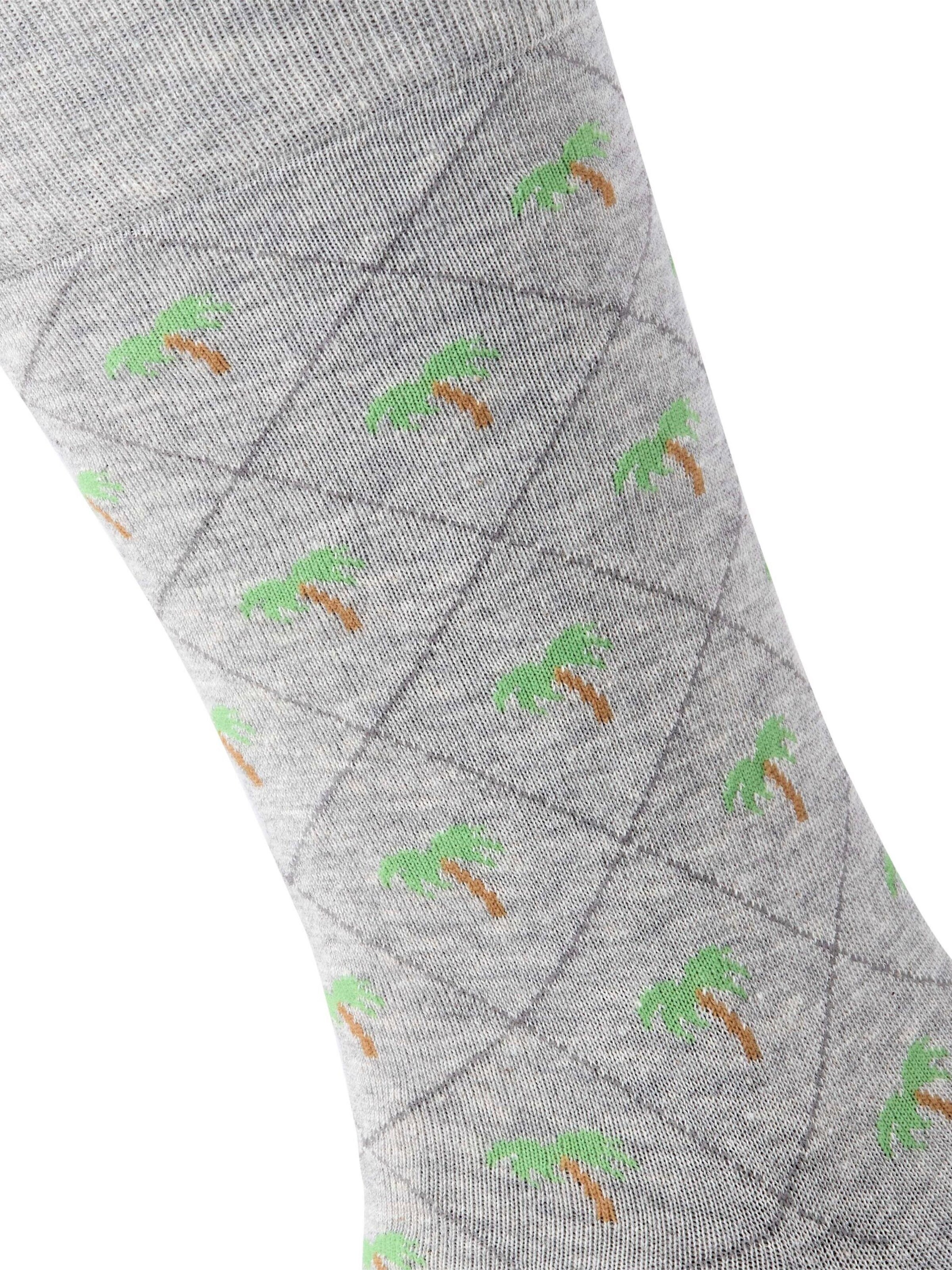 BURLINGTON Socks 'Palm Tree' in Grey: front