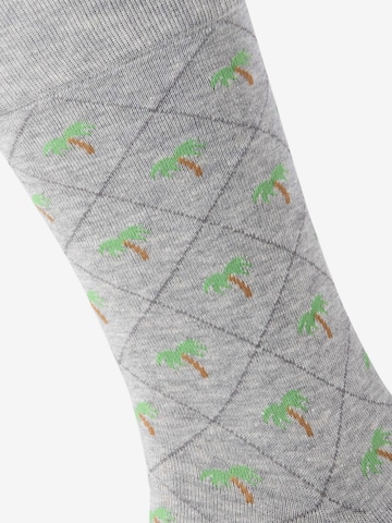 BURLINGTON Socks 'Palm Tree' in Grey: front
