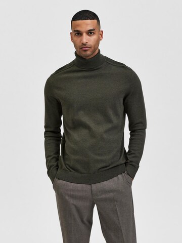 SELECTED HOMME - Ajuste regular Jersey 'Berg' en verde: frente