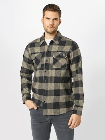 DICKIES Regular fit Button Up Shirt 'Sacramento' in Grey: front