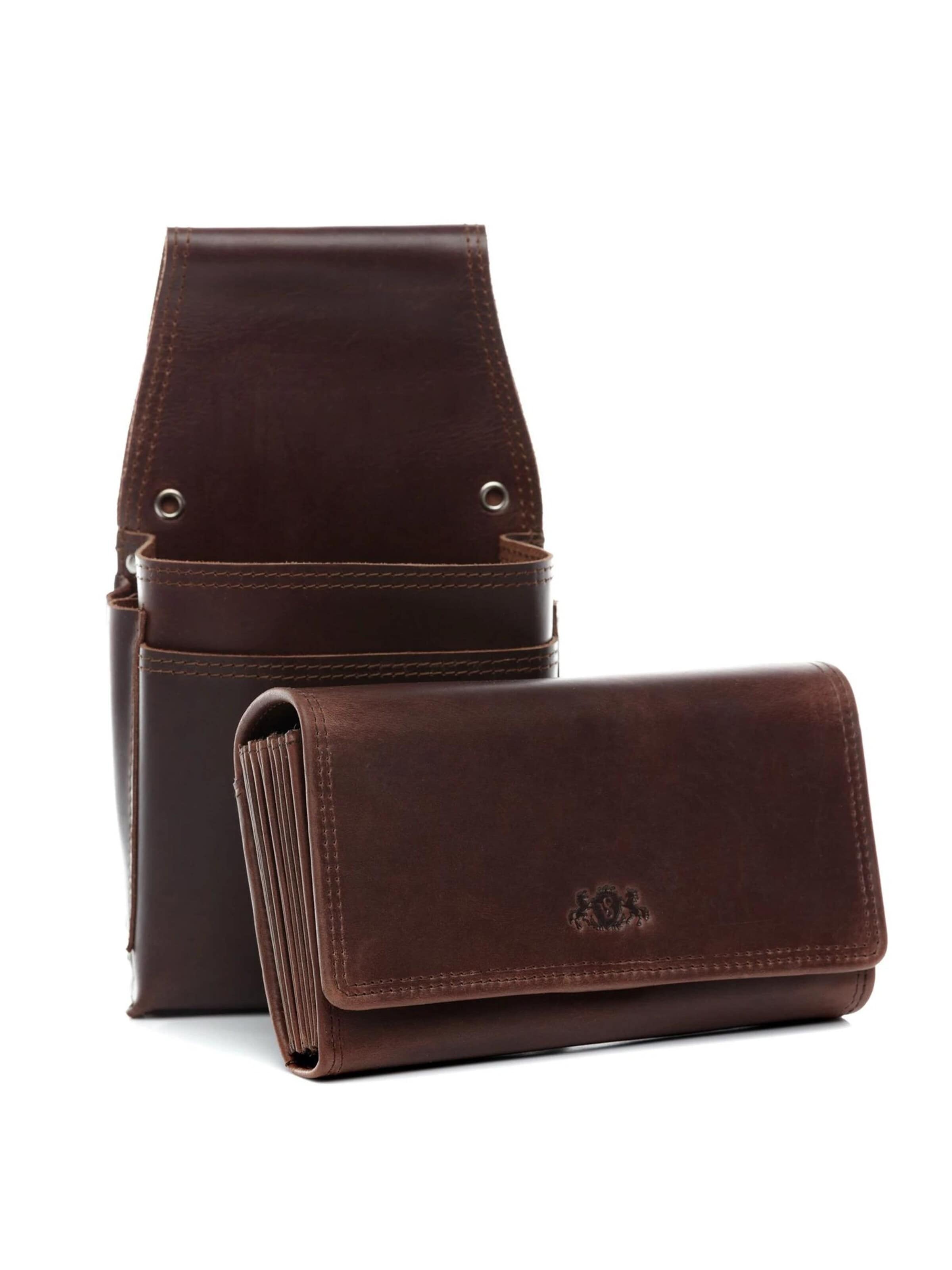 SID & VAIN Fanny Pack 'Kellner-Geldbörse & Holster ABERDEEN' in Brown: front