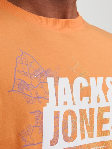 JACK & JONES Skjorte 'MAP' i oransje