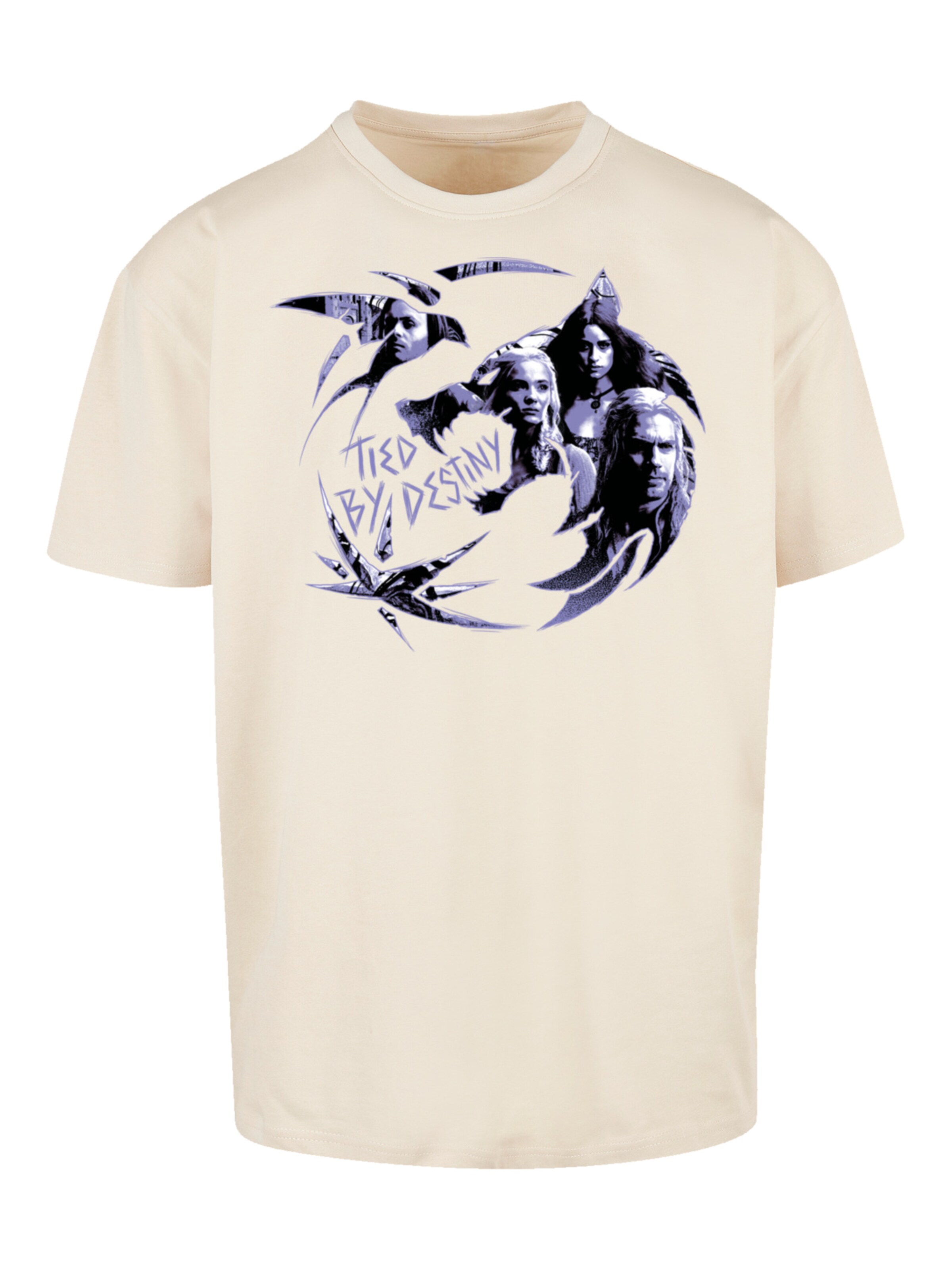 T-Shirt 'The Witcher Wolf Logo Infill Netflix TV Series' F4NT4STIC en beige : devant