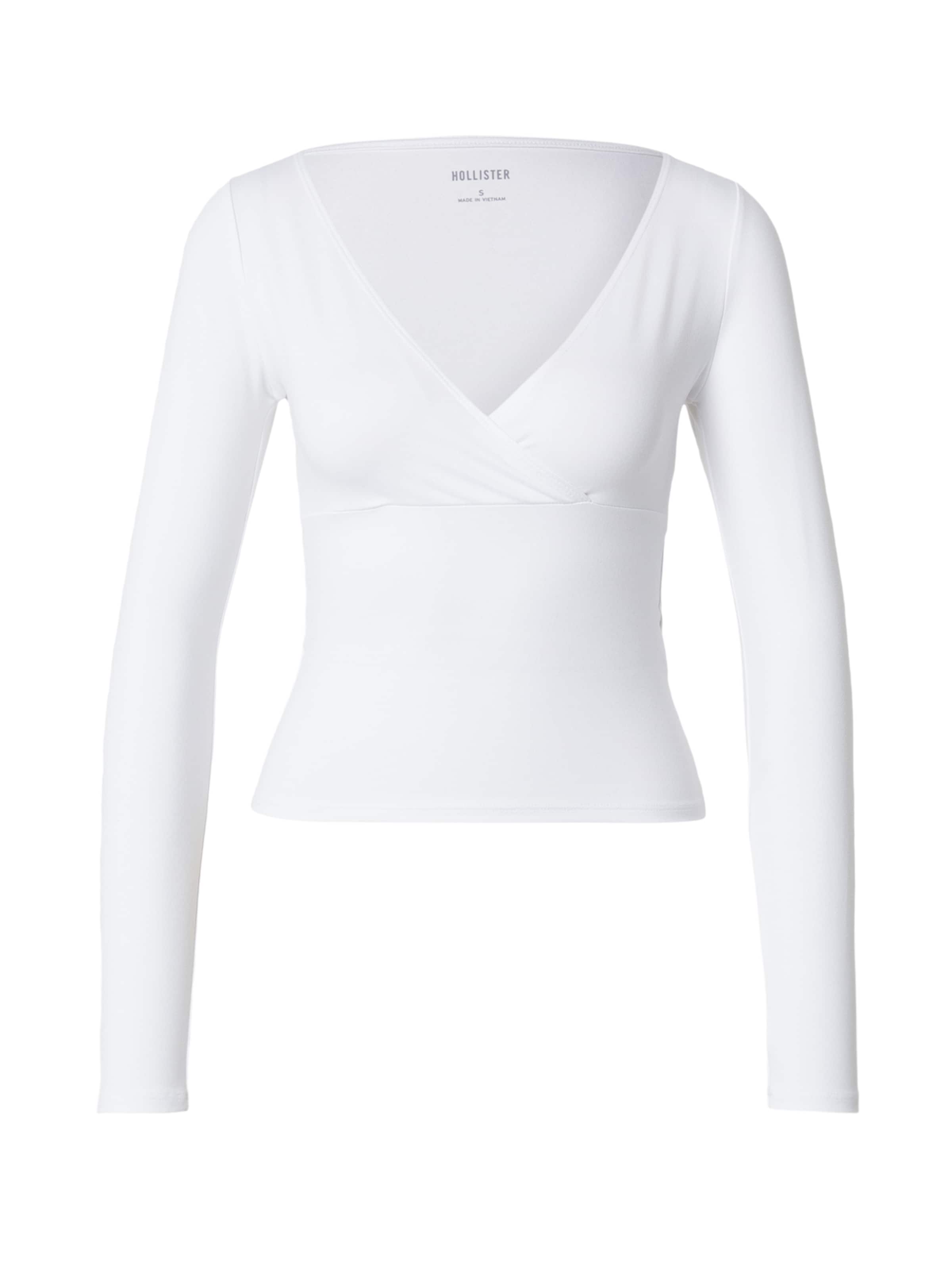 HOLLISTER Μπλουζάκι σε λευκό: μπροστά