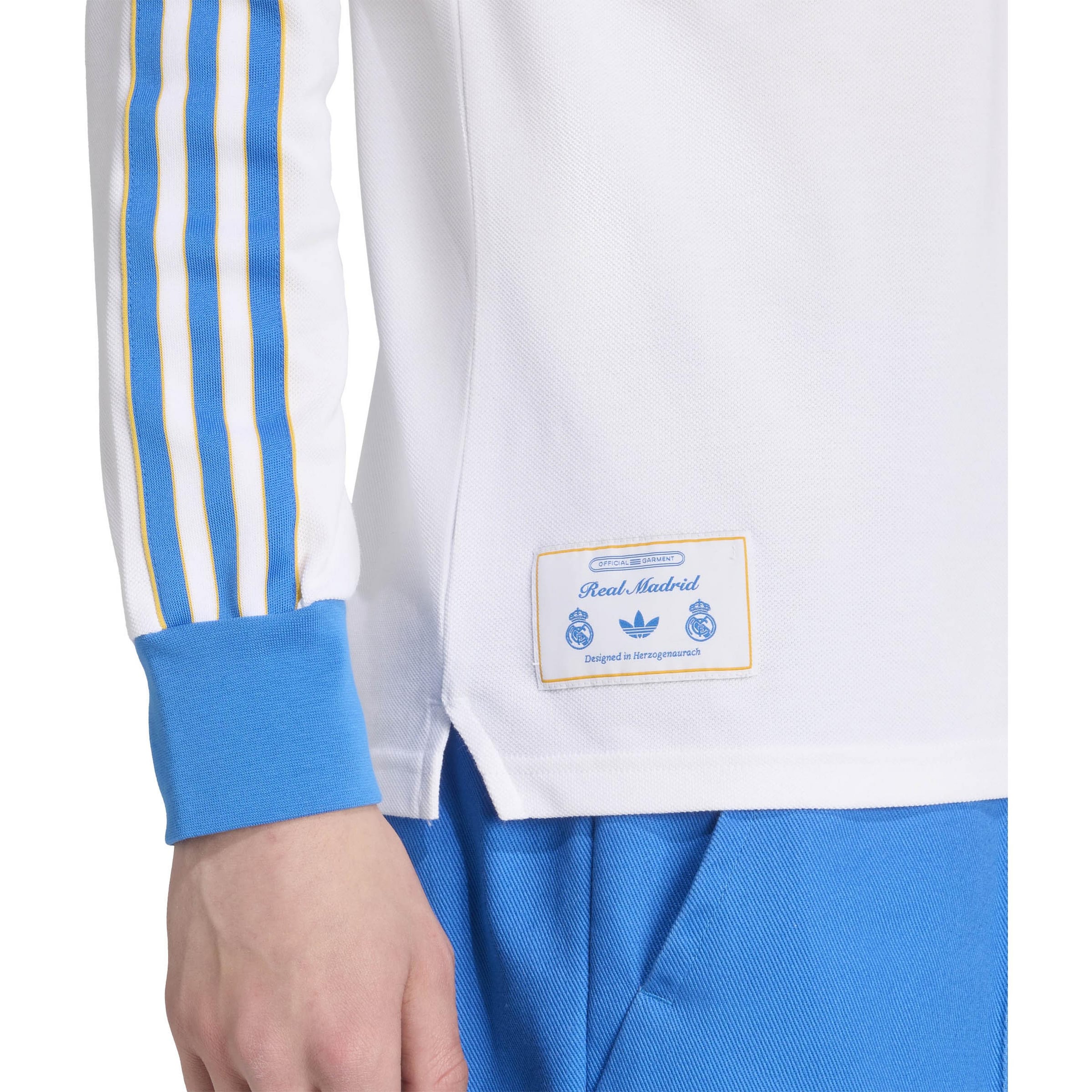 ADIDAS ORIGINALS Shirt 'Real Madrid Terrace Icons Long Sleeve Polo' in Weiß