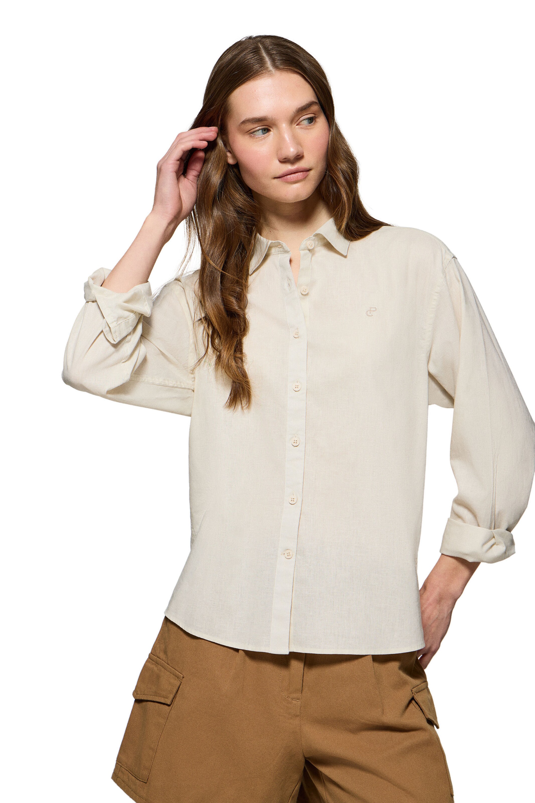 Polo Club Bluse in Beige: Vorderseite