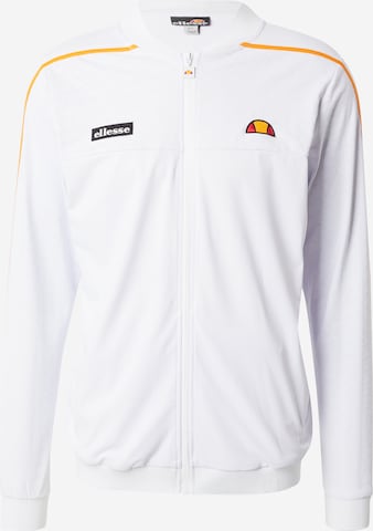 ELLESSE Athletic Zip-Up Hoodie 'Millook' in White: front