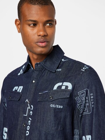 G-Star RAW Slim fit Button Up Shirt in Blue