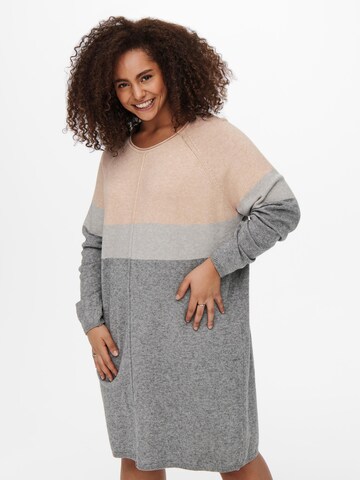 ONLY Carmakoma Knitted dress 'Laura' in Grey: front