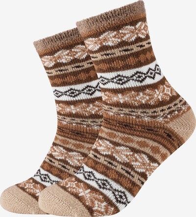 camano Socken in braun / hellbraun / weiß, Produktansicht