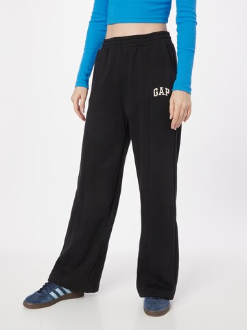 GAP - Pierna ancha Pantalón en negro: frente