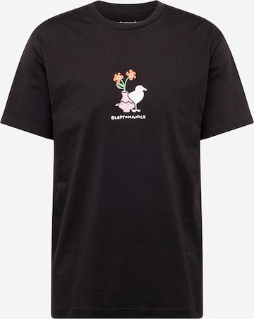 Cleptomanicx Shirt 'Flower Gull' in Black: front