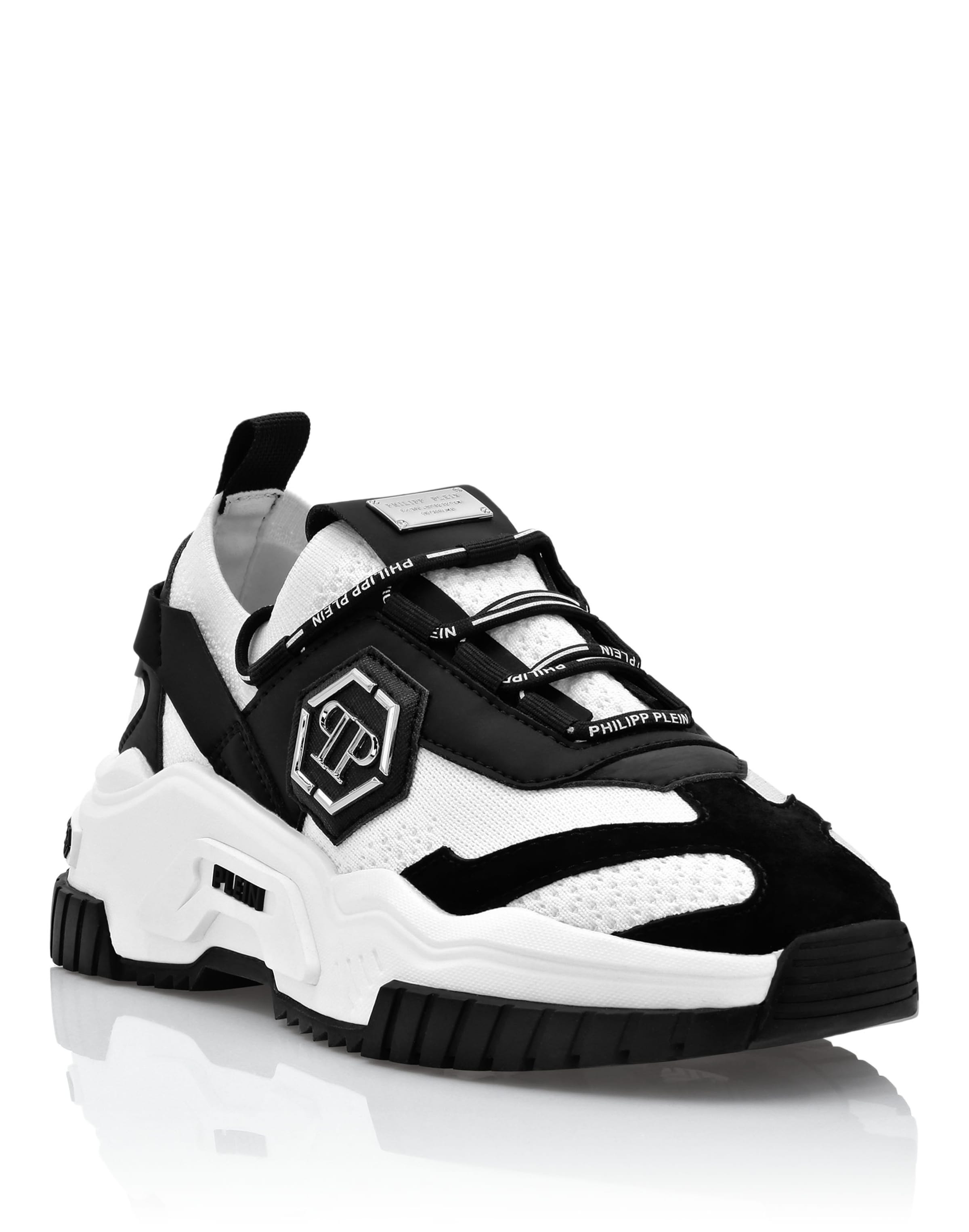 Philipp Plein Platform trainers 'Predator' in White: front