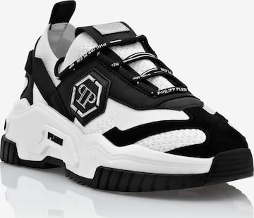 Philipp Plein - Sapatilhas baixas 'Predator' em branco: frente