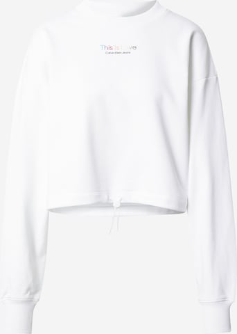 Calvin Klein Jeans Суичър в бяло: отпред