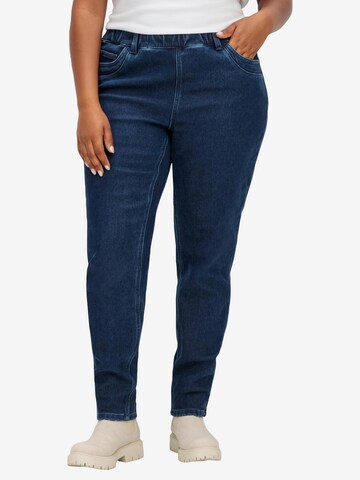 SHEEGO Skinny Jeggings in Blauw: voorkant