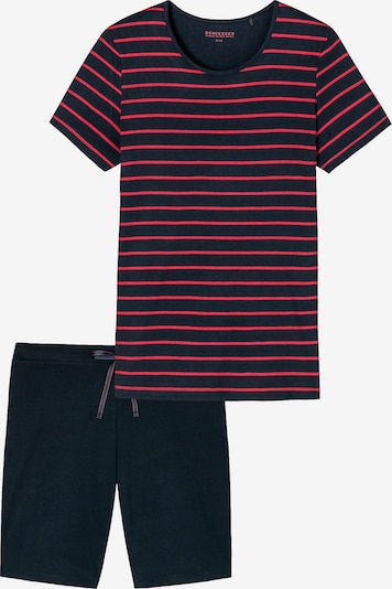 SCHIESSER Korte pyjama in de kleur Donkerblauw / Vuurrood, Productweergave