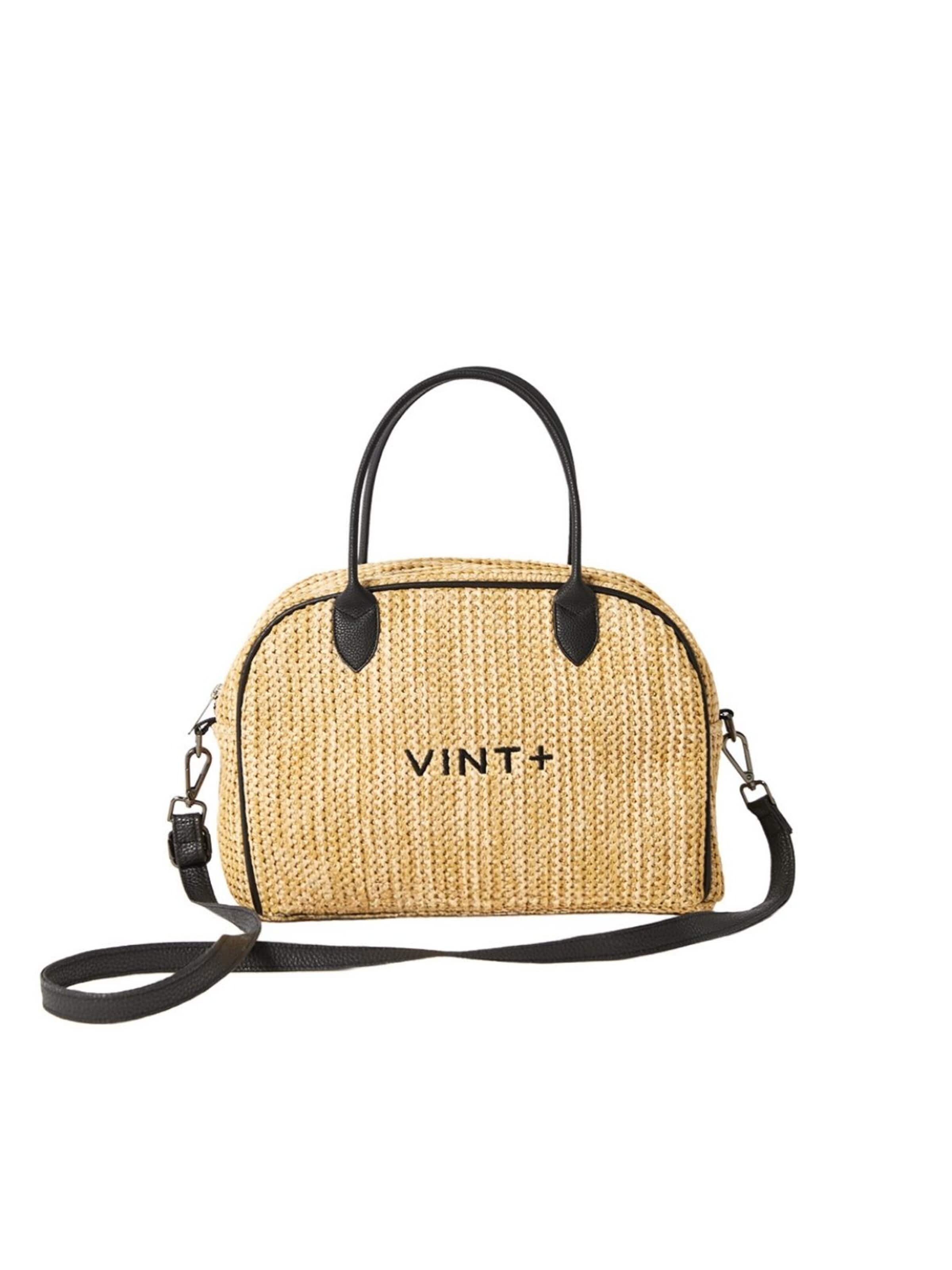 VINT+ Handbag 'Bowling Bag' in Beige: front