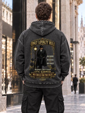 LUNØIR Studio Sweatshirt 'Only Loyalty Rule' in Zwart