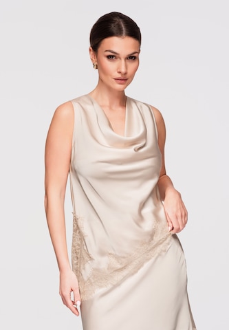 Ombre Top 'Satynowa' in Beige: voorkant