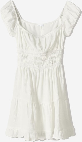 BershkaLjetna haljina - bijela boja: prednji dio