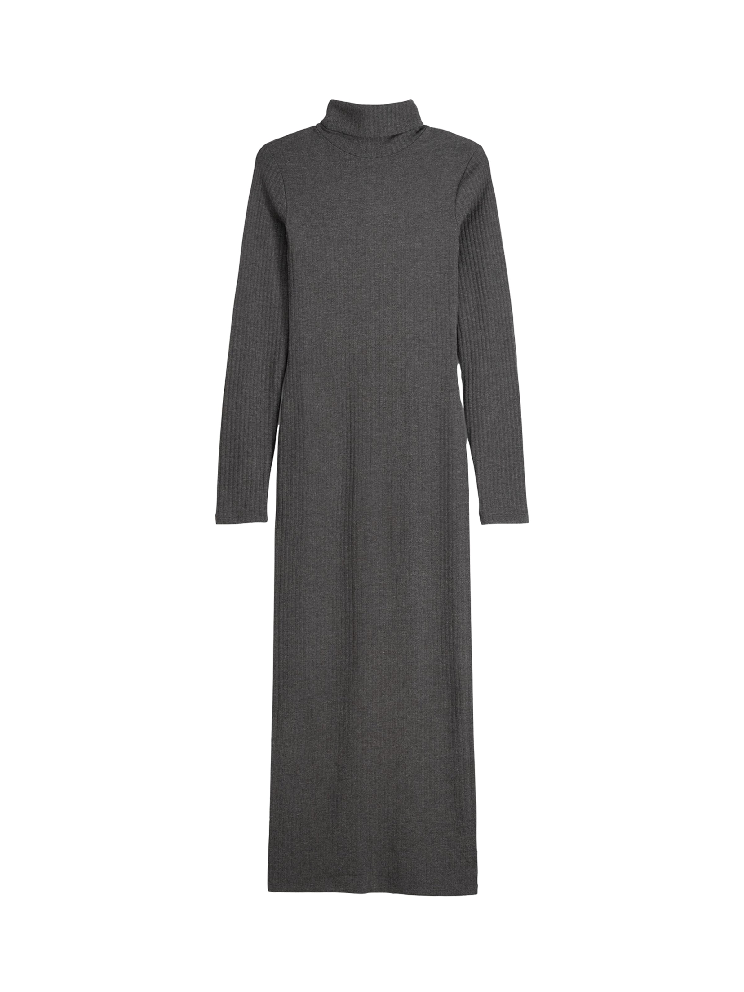 Bershka Плетена рокля в сиво: отпред