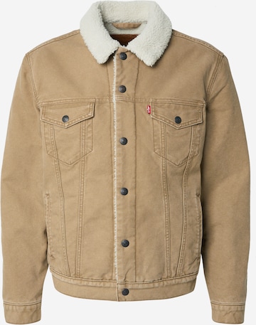 LEVI'S ® Välikausitakki 'Type III Sherpa Trucker Jacket' värissä ruskea: etupuoli