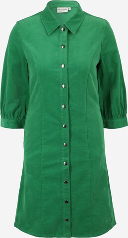 PULZ Jeans Рокля тип риза 'SALLY' в зелено: отпред
