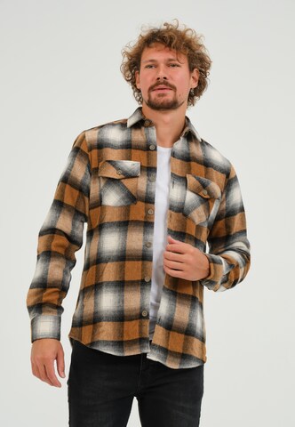 Giorgio di Mare Regular fit Button Up Shirt in Orange