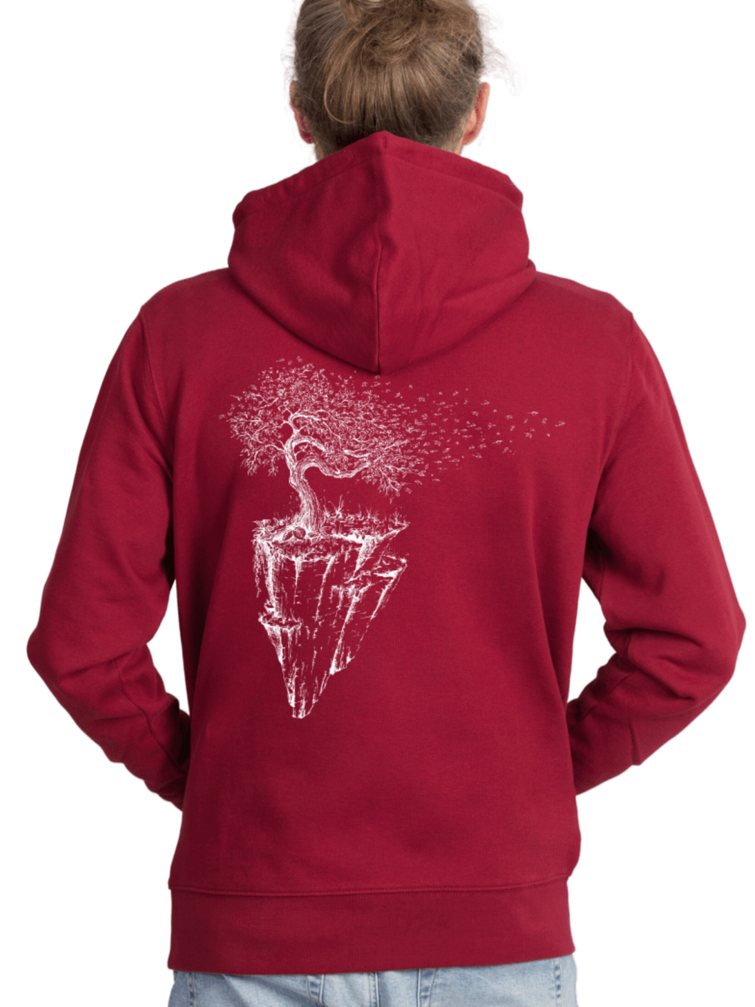 Life-Tree Sweatshirt 'Organic Fairwear' in Red
