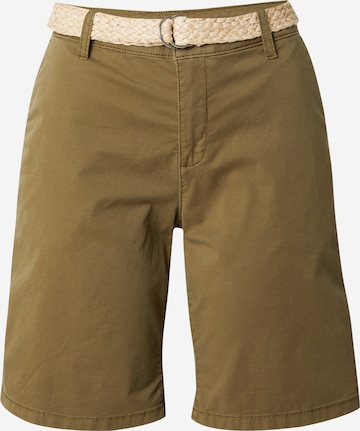 ESPRIT جينز واسع سراويل من القماش القطني بلون أخضر: الأمام