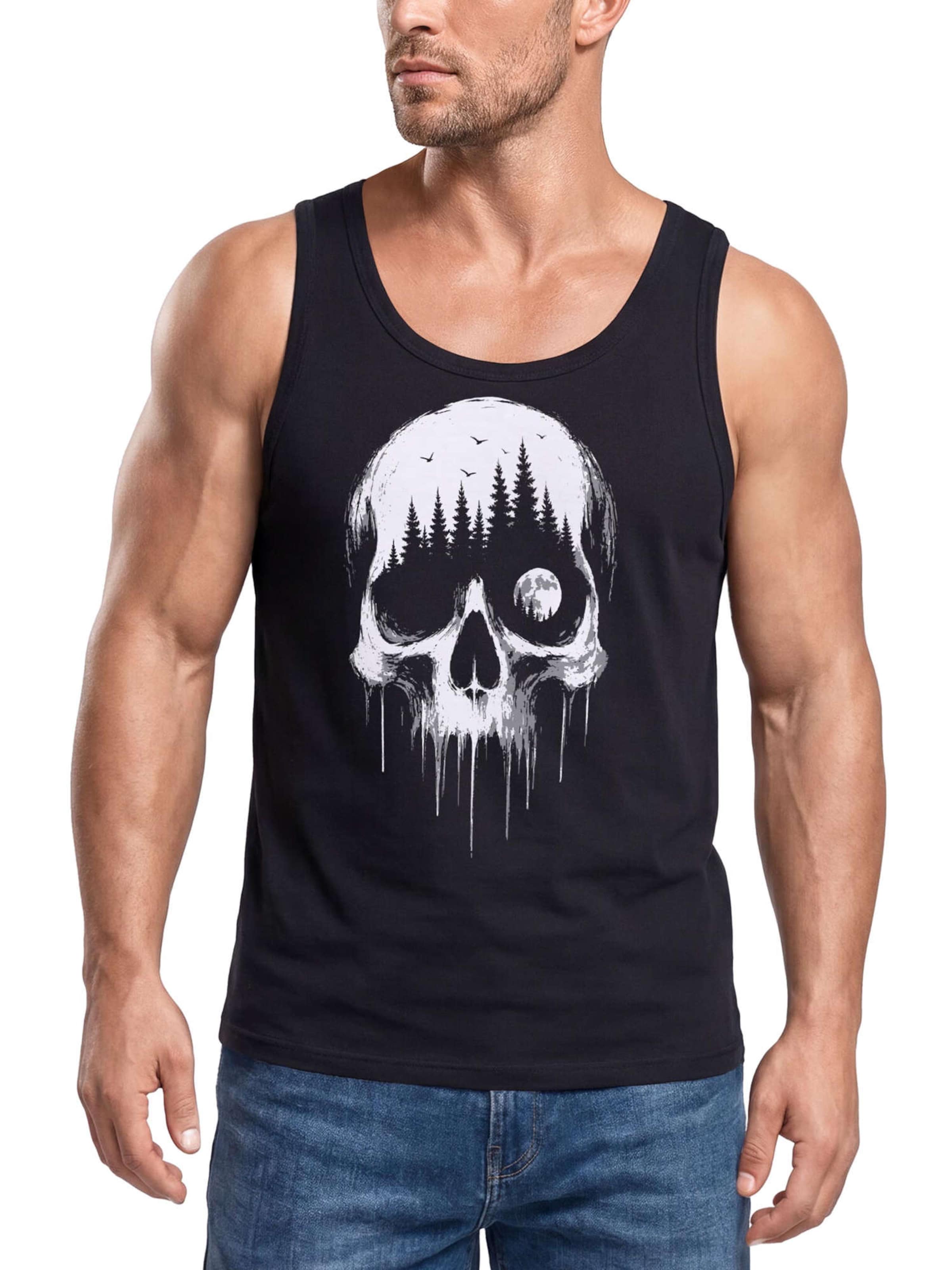Neverless Shirt 'Skull Hiking' in Black