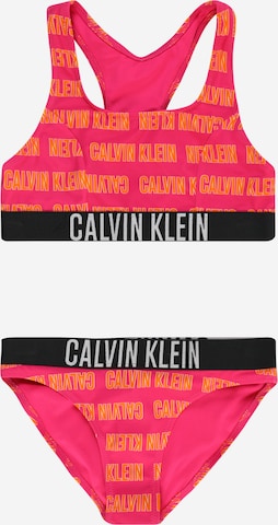 Calvin Klein Swimwear Bralette Swimsuit in Pink: front