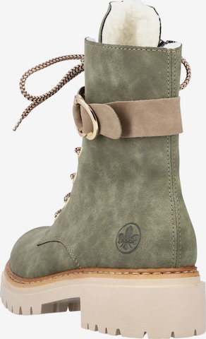 Rieker Lace-Up Ankle Boots in Green