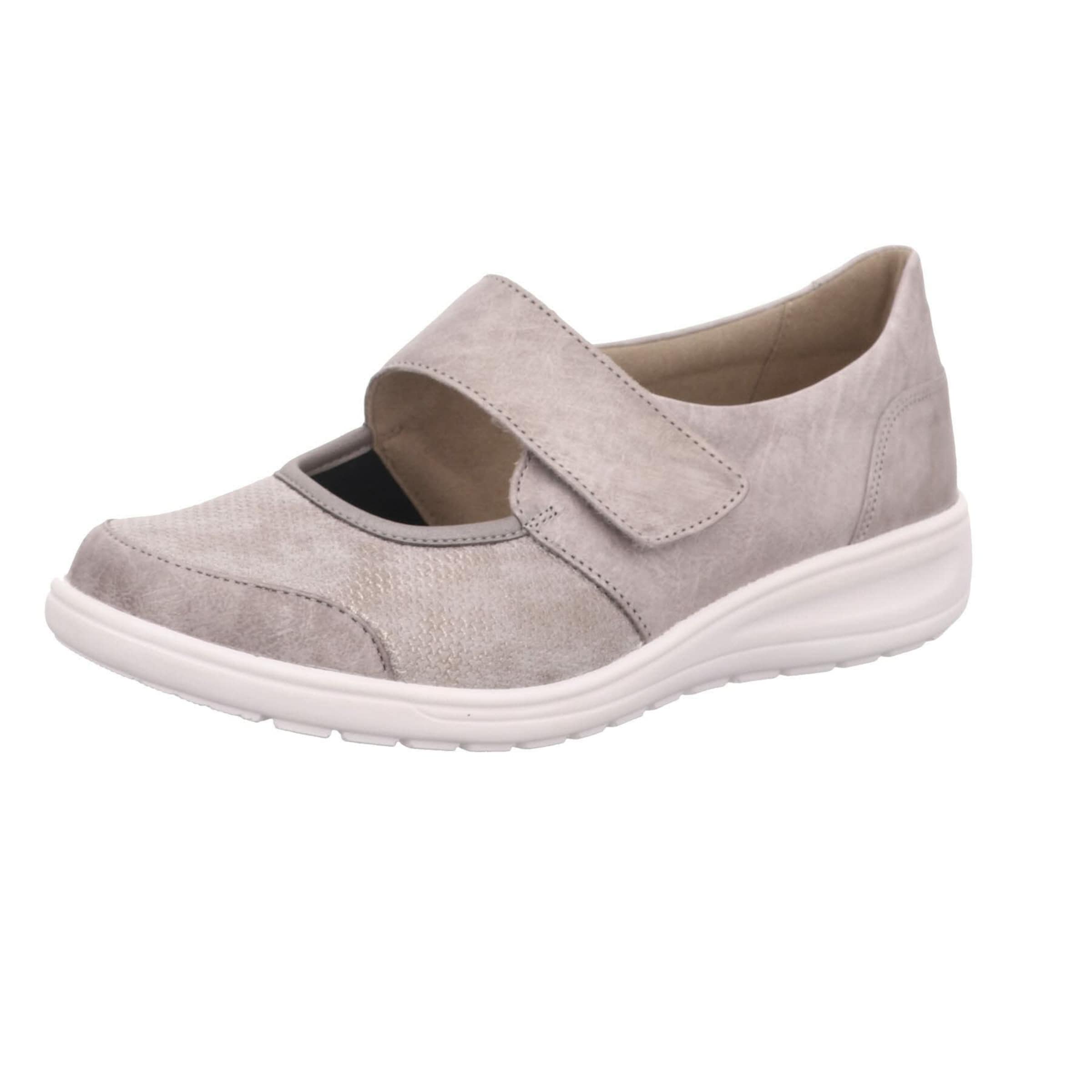 SOLIDUS Strap ballerina in Grey: front