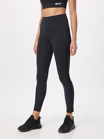 Skinny Pantalon de sport 'KAY' Röhnisch en noir : devant