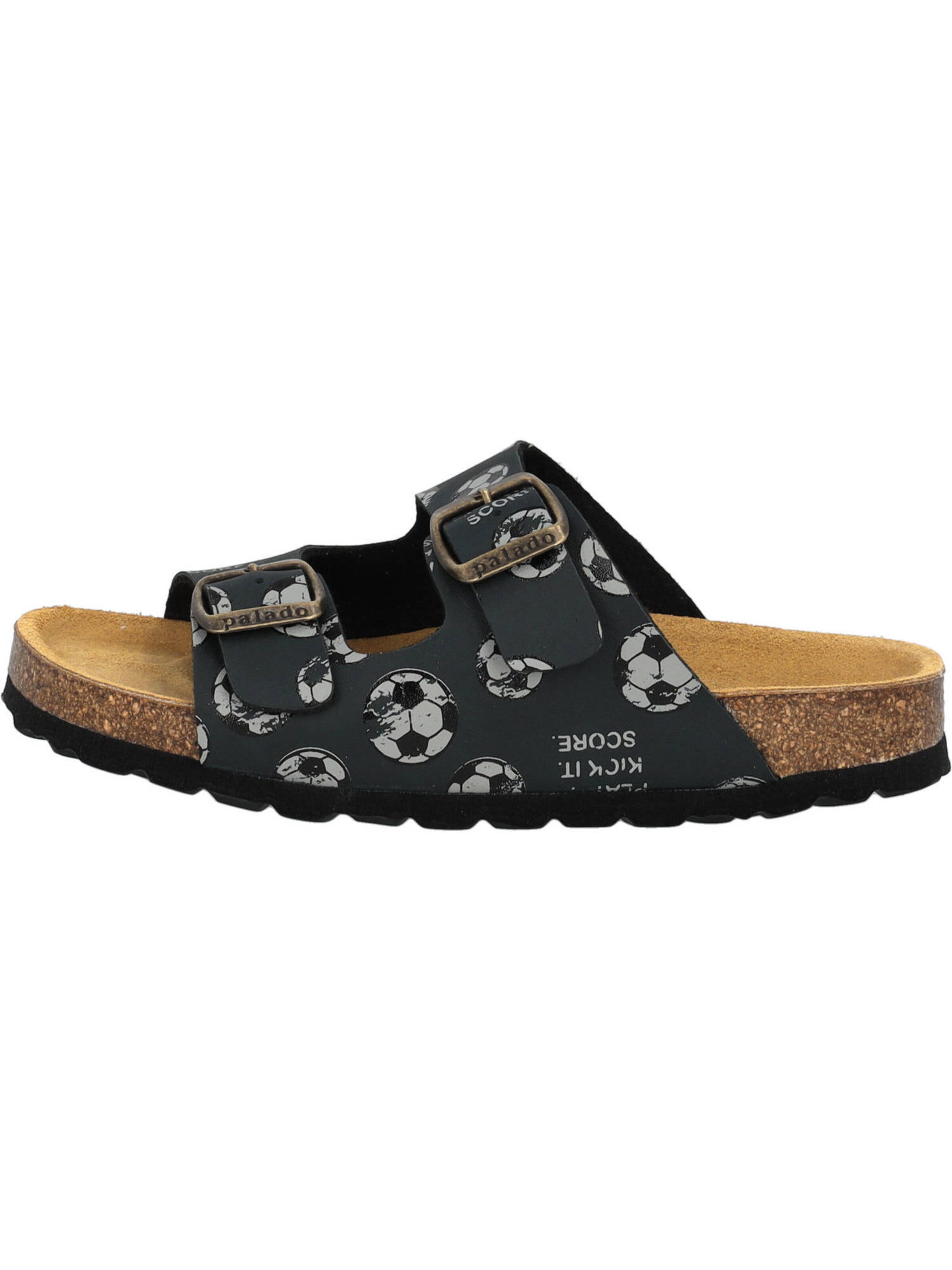 Palado Pantolette 'Korfu' in Schwarz: Vorderseite